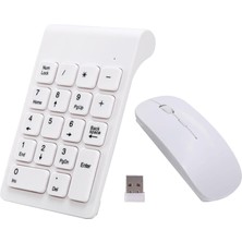 Yeajion 2.4g Klavye USB Klavye Dizüstü Bilgisayar Masaüstü Beyaz Fare (Yurt Dışından)