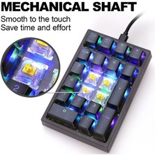 Yeajion 21 Keys Mekanik Sayısal Tuş Takımı Rgb LED Başlangıç Siyah  (Yurt Dışından)