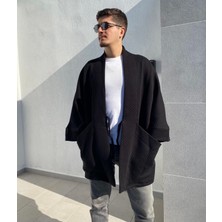 Kinua Studio - Yumuşak Dokulu Kapitone Kalın Ovre Kimono - Unisex, Cepli