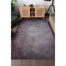Homshtag Psikolog Pamuklu Dokuma Tabanlı Yıkanabilir Kaymaz Dekoratif Halı