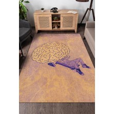 Homshtag Beynine Bakım Yap Pamuklu Dokuma Tabanlı Yıkanabilir Kaymaz Dekoratif Halı