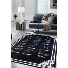 Homshtag Burçular Pamuklu Dokuma Tabanlı Yıkanabilir Dekoratif Halı