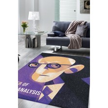 Homshtag Psikoanalizin Babası Pamuklu Dokuma Tabanlı Yıkanabilir Kaymaz Dekoratif Halı