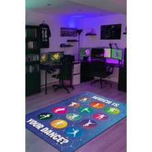 Homshtag Your Dance Pamuklu Dokuma Tabanlı Yıkanabilir Kaymaz Gamer Halısı