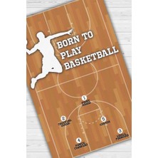 Homshtag Basketbol İçin Doğdum Pamuklu Dokuma Tabanlı Yıkanabilir Kaymaz Basketbol Sever Halısı