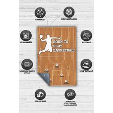 Homshtag Basketbol İçin Doğdum Pamuklu Dokuma Tabanlı Yıkanabilir Kaymaz Basketbol Sever Halısı