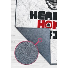 Homshtag Açık Gri Yazılı Ofis Halısı Özel Tasarım Baskı Halı  Yıkanabilir Dekoratif Home Office Halı