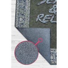 Homshtag Otur Ve Rahatla Yeşil Renkli Halı Etnik Desenli Salon Halısı Modern Oturma Odası Halısı