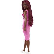 Barbie Fashionistas Bebek No. 186 Kıvrımlı, Kızıl Örgüler, Kolsuz Aşk Elbisesi, Halka Küpeler, HBV18