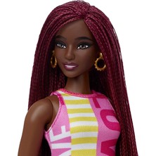 Barbie Fashionistas Bebek No. 186 Kıvrımlı, Kızıl Örgüler, Kolsuz Aşk Elbisesi, Halka Küpeler, HBV18