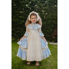 Mialora Exclusive Pembe Elbise, Dantel Detaylı Abiye, Uzun Vintage Kız Çocuk Elbise