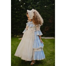 Mialora Exclusive Pembe Elbise, Dantel Detaylı Abiye, Uzun Vintage Kız Çocuk Elbise