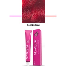 NEVA COLOR Premium 8.66 Nar Kızılı - Kalıcı Krem Saç Boyası 50 G Tüp