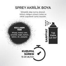 Polisan Akrilik Mat Siyah Sprey Boya 400 ml - RAL 9004