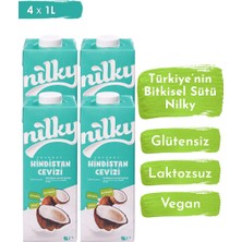 Nilky Hindistan Cevizi Sütü Glütensiz Bitkisel  Bazlı Laktosuz Vegan 4x 1LT