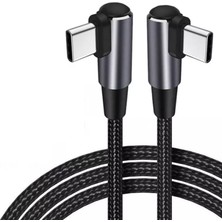 Judas C12 A-90/b-90 Derece 5A/100W Type-C To Type-C Şarj Kablosu -3mt