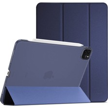 MobaxAksesuar Apple İpad Pro 11 2.Nesil 2020 Kılıf PU Deri Smart Case A2228 A2068 A2230 A2231 Lacivert