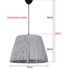 HMY Design Gaufres Sarkıt Avize Gri