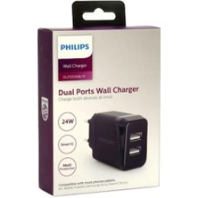 Philips Akıllı Şarj Cihazı 24W 2.4A Çift USB Çıkışlı DLP3312NB
