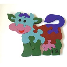 Ponpontoys Tatlış Dana Ahşap Puzzle Yapboz