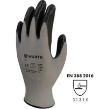 Würth Nitril Mekanikçi Eldiveni Gri Siyah No:9/l