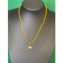 Gönülden Tasarım Sarı Kum Boncuklu Siyah Beyaz Uğur Böceği Kolye