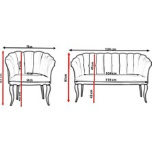 Trend Yolla Gelsin Balkon, Salon, Ofis, Cafe Koltuk Takımı 2+1+1 Papatya Çay Seti