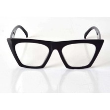 Royaleks Siyah Çerçeveli Şeffaf Cam Unisex Stil Gözlük