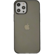 Happycase iPhone 12 Pro Kılıf Pc Sert Şeffaf Kapak - Siyah