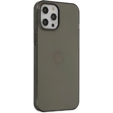 Happycase iPhone 12 Pro Kılıf Pc Sert Şeffaf Kapak - Siyah