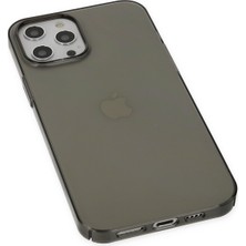 Happycase iPhone 12 Pro Kılıf Pc Sert Şeffaf Kapak - Siyah