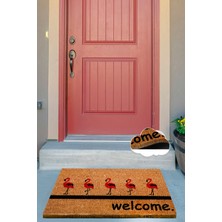Chilai Home Coco Five Flamingo Doğal Koko Paspas,kıl Kapı Önü Paspası
