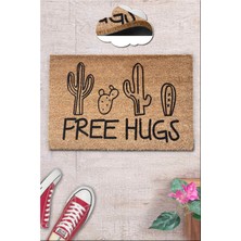Chilai Home Coco Free Hugs 40X60 cm Kıl Paspas,dekoratif Çok Amaçlı Iç ve Dış Kapı Paspası