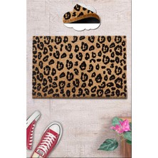 Chilai Home Coco Black Leopar Doğal Koko Paspas,Kıl Kapı Önü Paspası