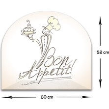 Decorita Cam Ocak Arkası Koruyucu | Oval Şekilli | Bon Appetit - Şef | 52CM x 60CM