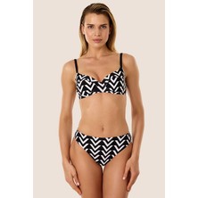 Ayyıldız 40218 Siyah Beyaz Toparlayıcı Bikini Takımı
