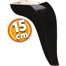 Badem10 Harvey Lüks Mobilya Kanepe Sehpa Tv Ünitesi Koltuk Ayağı 15 cm Siyah Baza Ayakları