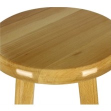 Oktay Ahşap 45'lik  cm Yuvarlak Tabure Naturel Renkte