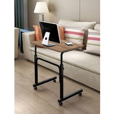 servetavcı Yükseklik Ayarlı Laptop Sehpası ve Çalışma Masası - Ceviz (Tekerli) 70 x 40 cm