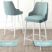 Canisa Concept Enox Serisi  Mutfak Bar Sandalyesi   Babyface Kumaş  Beyaz Metal Ayak