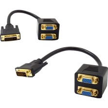 Bestnify Dvı-I 24+5pin ERKEK-2X15P VGA Kadın Monitör Tv Kablosu Ayrıştırıcı Monitör Için (Yurt Dışından)