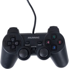 Anunnaki Titreşimli Dualshock USB Kablolu Joystick Gamepad Oyun Kolu Konsolu Pc Bilgisayar Laptop Uyumlu