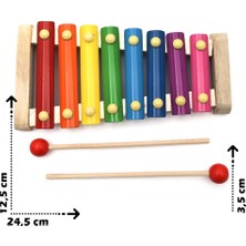 Hamaha Wooden Toys Doğal Ahşap Eğitici Oyuncak 8 Nota 8 Ton 8 Tuşlu Ksilofon HMH-024