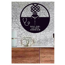 Hediyelikevi Doktorlara Özel Isimli Dekoratif Ahşap Duvar Saati Hediye