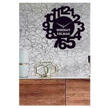 Hediyelikevi Büyük Rakamlı Dekoratif Ahşap Duvar Saati Hediye