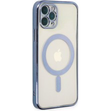 Happycase iPhone 11 Pro Kılıf Magneticsafe Lazer Silikon - Sierra Blue