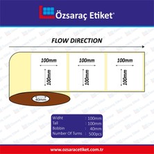 Özsaraç Etiket 100X100  Barkod Etiketi  500  Lü   Sarım