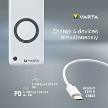 Varta Kablosuz Wireless Power Bank 20.000 Mah