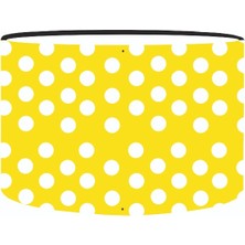 Art&Gift Pratik Yedek Lambader Başlığı Sarı Üstüne Beyaz Puantiyeli Kumaş