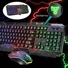 Yesper LED Oyun Klavye Fare Combo Rgb Multimedya Ergonomik USB Gamer Kiti (Yurt Dışından)